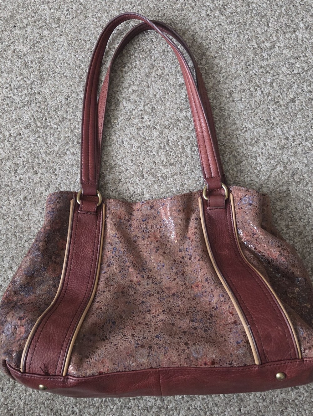 American Leather Co. Val Glove Leather Satchel in the Vintage Floral pattern